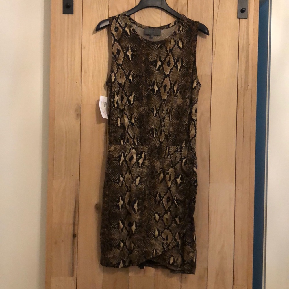 Sunday in Brooklyn Brown Snake Print Sleeveless Sheath Dress